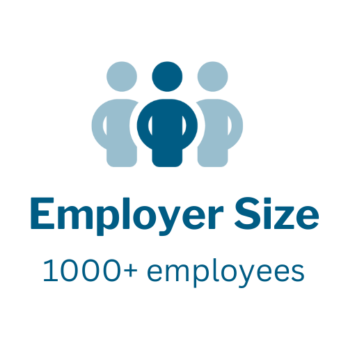 Employer size: Greater than 1000 Employees