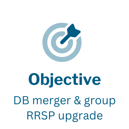 Objective: DB merger & group RRSP upgrade Pension purchase option