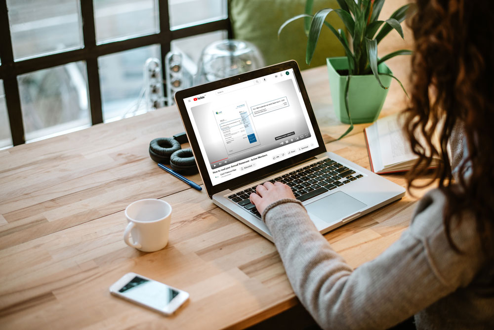 Woman using laptop