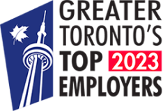 Logo des meilleurs employeurs du Grand Toronto pour l’année 2023.