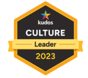 Insigne de la plateforme Kudos des chefs de file en matière de culture pour l’année 2023.