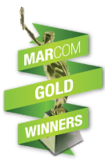 Marcom Gold Winners award graphic.